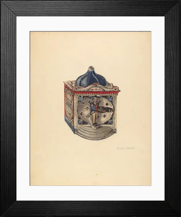 Framed Print : Penny Bank, c. 1938. Creator: Grace Halpin Framed Print : Penny Bank, c. 1938. Creator: Grace Halpin