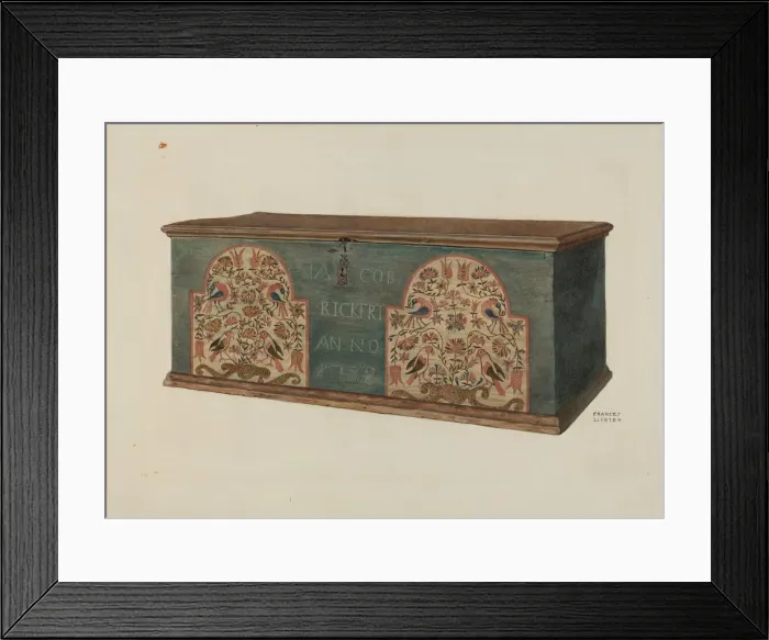 Framed Print : Pa. German Chest, c. 1938. Creator: Frances Lichten Framed Print : Pa. German Chest, c. 1938. Creator: Frances Lichten