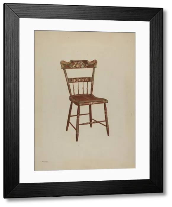 Framed Print : Pa. German Chair, c. 1939. Creator: Charles Henning Framed Print : Pa. German Chair, c. 1939. Creator: Charles Henning