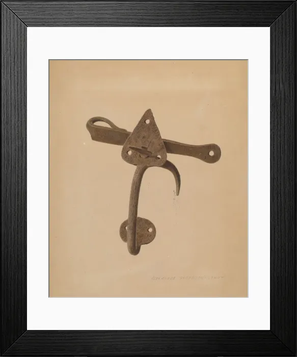 Framed Print : Handled Door Latch, 1940. Creator: Alexander Anderson Framed Print : Handled Door Latch, 1940. Creator: Alexander Anderson