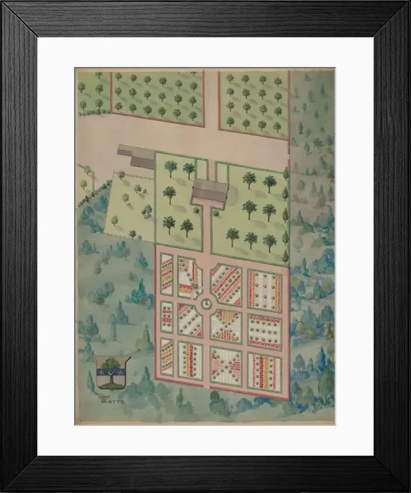 Framed Print : Watts Estate and Garden, c. 1936. Creator: Helen Miller Framed Print : Watts Estate and Garden, c. 1936. Creator: Helen Miller