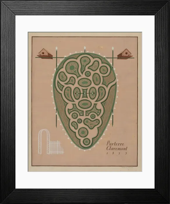 Framed Print : Parterre Claremont, c. 1936. Creator: Helen Miller Framed Print : Parterre Claremont, c. 1936. Creator: Helen Miller