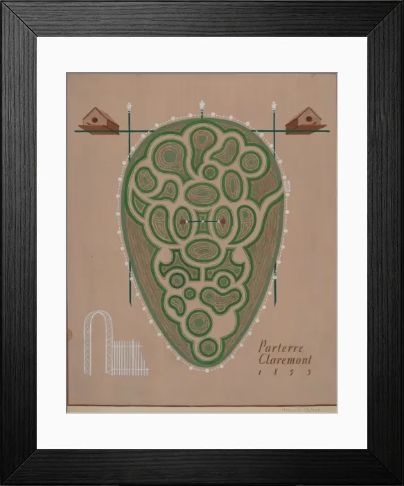 Framed Print : Parterre Claremont, c. 1936. Creator: Helen Miller Framed Print : Parterre Claremont, c. 1936. Creator: Helen Miller