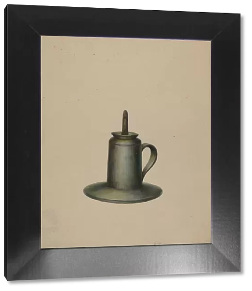 Pewter Oil Lamp, c. 1938. Creator: Walter Hochstrasser