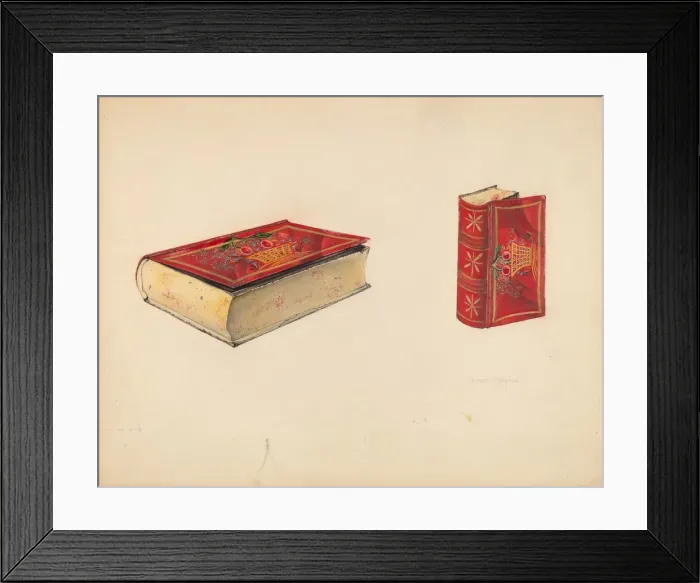 Framed Print : Painted Tin Trinket Box, c. 1939. Creator: Grace Halpin