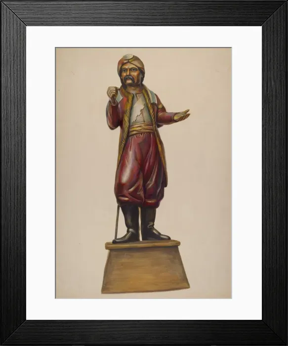 Framed Print : Cigar Store Figure, c. 1937. Creator: Walter Hochstrasser Framed Print : Cigar Store Figure, c. 1937. Creator: Walter Hochstrasser