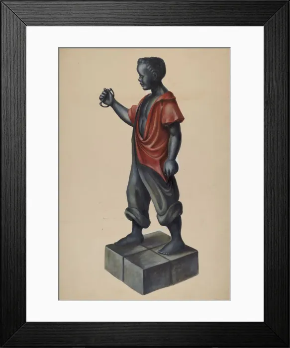 Framed Print : Hitching Post, c. 1937. Creator: Walter Hochstrasser Framed Print : Hitching Post, c. 1937. Creator: Walter Hochstrasser