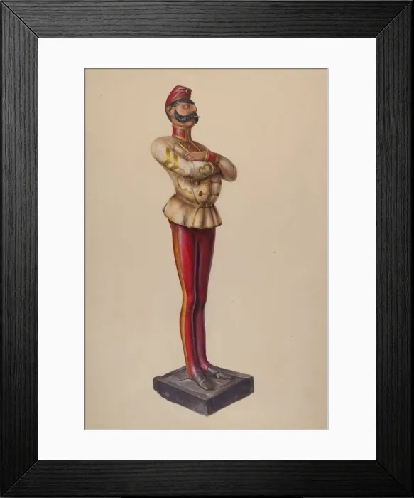 Framed Print : Cigar Store Figure, c. 1937. Creator: Walter Hochstrasser Framed Print : Cigar Store Figure, c. 1937. Creator: Walter Hochstrasser