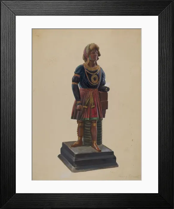 Framed Print : Cigar Store Indian, c. 1936. Creator: Henry Granet Framed Print : Cigar Store Indian, c. 1936. Creator: Henry Granet