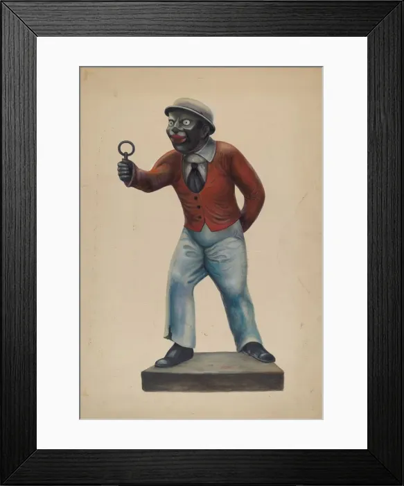 Framed Print : Hitching Post, c. 1937. Creator: Walter Hochstrasser Framed Print : Hitching Post, c. 1937. Creator: Walter Hochstrasser