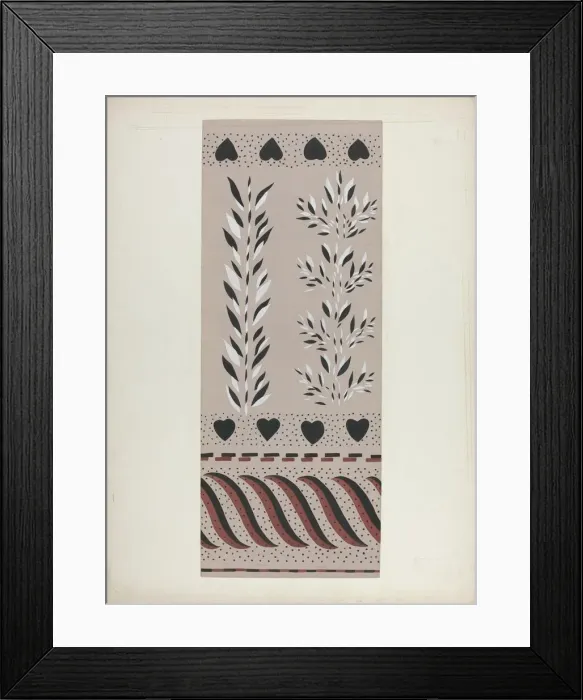Framed Print : Wall Decoration Below Chair Rail, c. 1940. Creator: Alvin M Gully Framed Print : Wall Decoration Below Chair Rail, c. 1940. Creator: Alvin M Gully