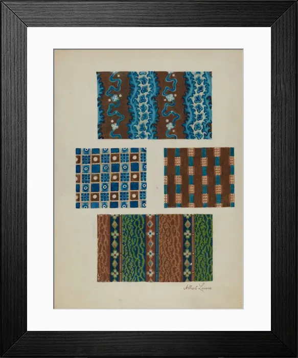 Framed Print : Cotton Prints, c. 1937. Creator: Albert J. Levone Framed Print : Cotton Prints, c. 1937. Creator: Albert J. Levone
