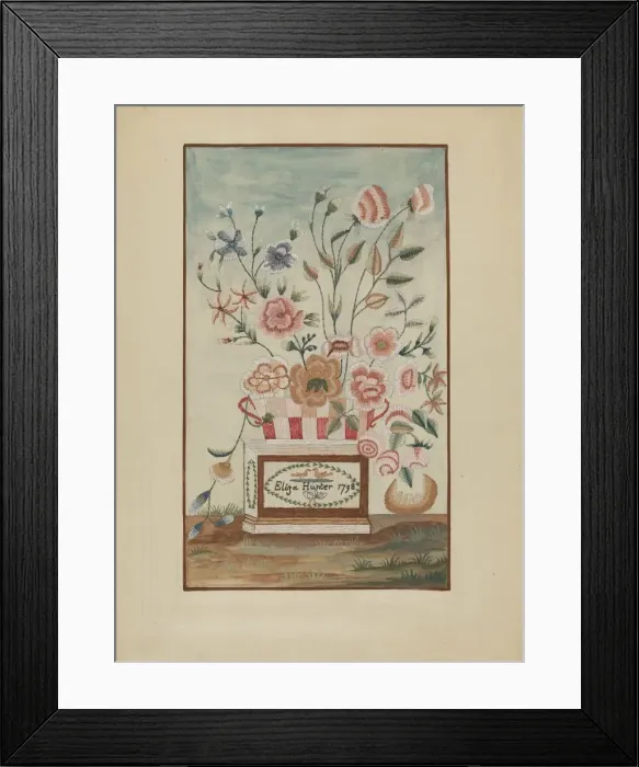 Framed Print : Embroidered Picture, c. 1937. Creator: Jules Lefevere Framed Print : Embroidered Picture, c. 1937. Creator: Jules Lefevere