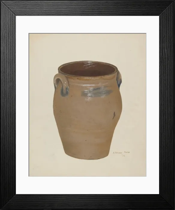 Framed Print : Two Handled Preserve Crock, 1936. Creator: Jerome Hoxie Framed Print : Two Handled Preserve Crock, 1936. Creator: Jerome Hoxie