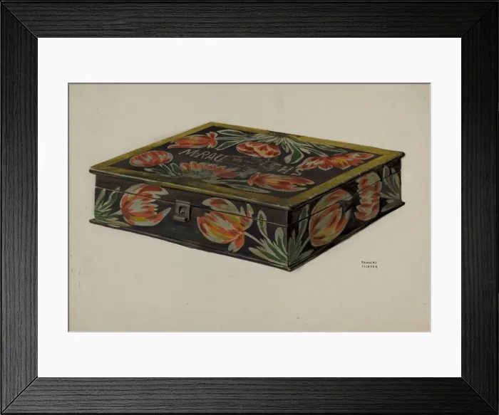 Framed Print : Pa. German Box, c. 1937. Creator: Frances Lichten Framed Print : Pa. German Box, c. 1937. Creator: Frances Lichten