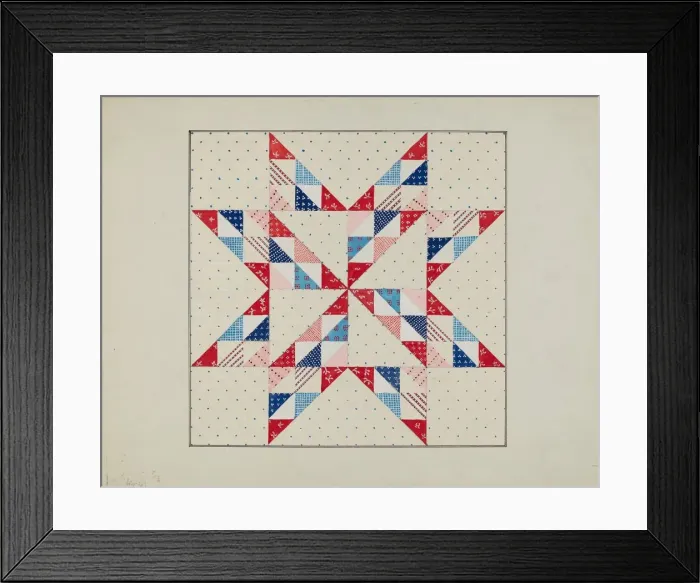Framed Print : Quilt - Eastern Star, c. 1940. Creator: Margaret Linsley Framed Print : Quilt - Eastern Star, c. 1940. Creator: Margaret Linsley