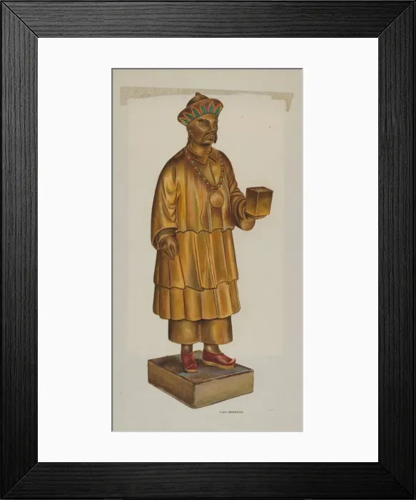 Framed Print : Tea Store Figure, c. 1937. Creator: Chris Makrenos Framed Print : Tea Store Figure, c. 1937. Creator: Chris Makrenos