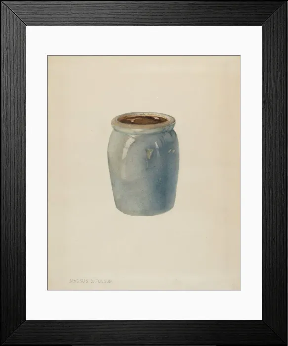 Framed Print : Pottery Jam Jar, c. 1938. Creator: Magnus S. Fossum Framed Print : Pottery Jam Jar, c. 1938. Creator: Magnus S. Fossum
