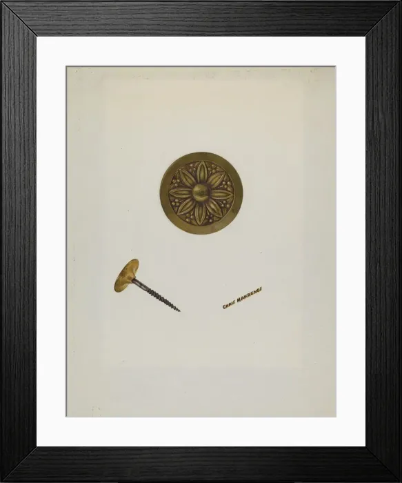 Framed Print : Tie-back, c. 1940. Creator: Chris Makrenos Framed Print : Tie-back, c. 1940. Creator: Chris Makrenos