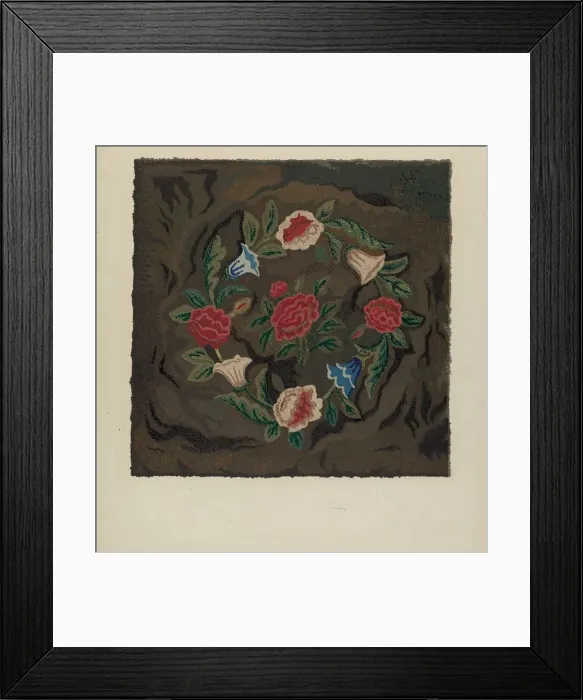Framed Print : Hooked Rug, c. 1936. Creator: Jules Lefevere Framed Print : Hooked Rug, c. 1936. Creator: Jules Lefevere