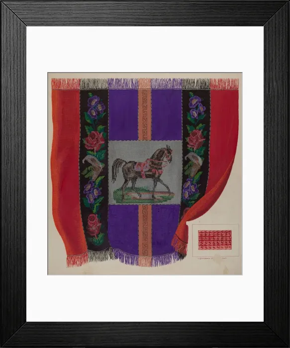 Framed Print : Afghan Carriage Robe, c. 1937. Creator: J. Howard Iams Framed Print : Afghan Carriage Robe, c. 1937. Creator: J. Howard Iams