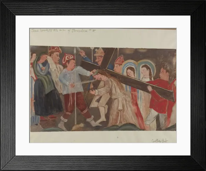 Framed Print : Station of the Cross No. 8: Jesus Speaks to the Women of Jerusalem, c. 1936 Framed Print : Station of the Cross No. 8: Jesus Speaks to the Women of Jerusalem, c. 1936