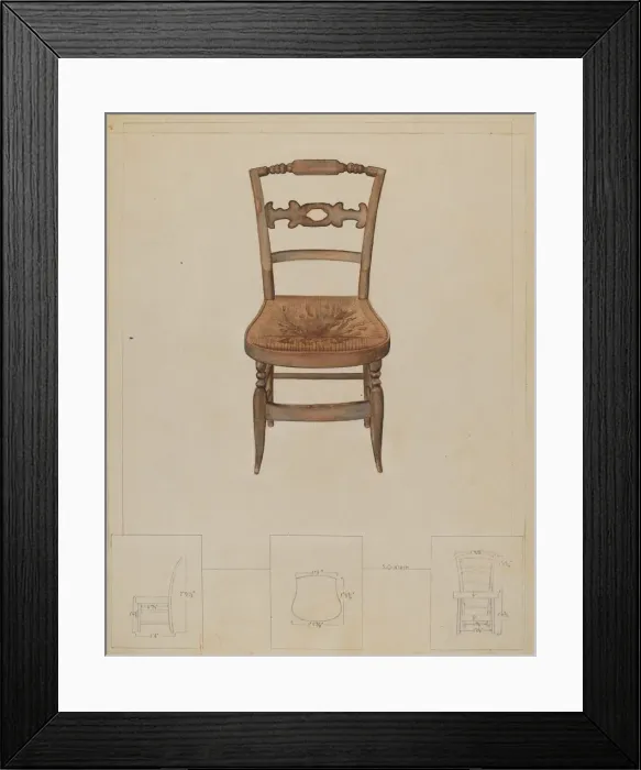 Framed Print : Rush Bottom Chair, 1935 / 1942. Creator: Samuel O. Klein Framed Print : Rush Bottom Chair, 1935 / 1942. Creator: Samuel O. Klein