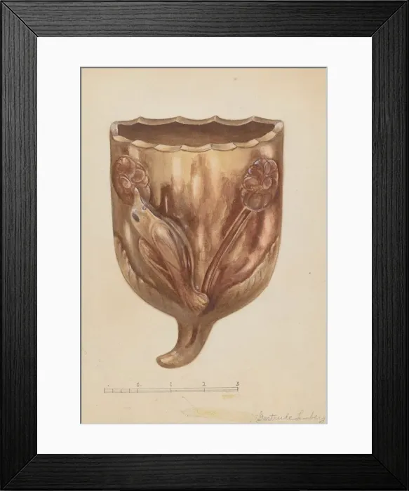 Framed Print : Wall Pocket for Flowers, c. 1936. Creator: Gertrude Lemberg Framed Print : Wall Pocket for Flowers, c. 1936. Creator: Gertrude Lemberg