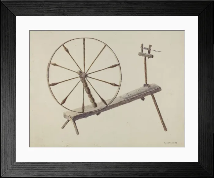 Framed Print : Spinning Wheel, c. 1938. Creator: Maud M Holme Framed Print : Spinning Wheel, c. 1938. Creator: Maud M Holme
