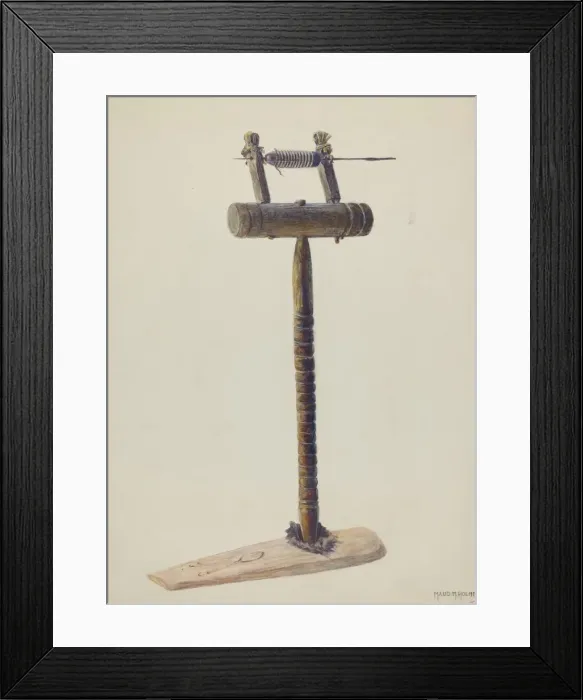 Framed Print : Spinning Wheel, c. 1938. Creator: Maud M Holme