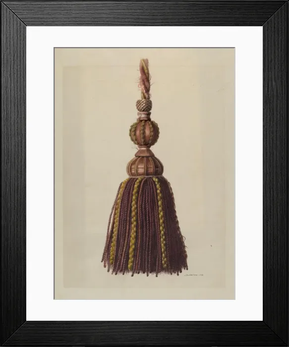 Framed Print : Curtain Tassel, 1938. Creator: J. Howard Iams Framed Print : Curtain Tassel, 1938. Creator: J. Howard Iams