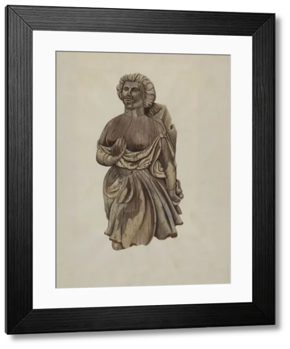 Framed Print : Figurehead Martha, c. 1938. Creator: Mary E Humes Framed Print : Figurehead Martha, c. 1938. Creator: Mary E Humes