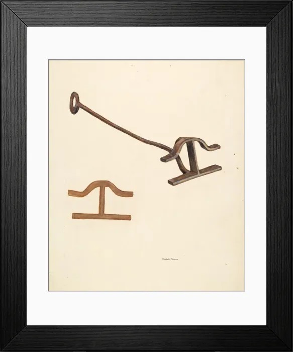 Framed Print : Branding Iron, c. 1942. Creator: Elizabeth Johnson Framed Print : Branding Iron, c. 1942. Creator: Elizabeth Johnson