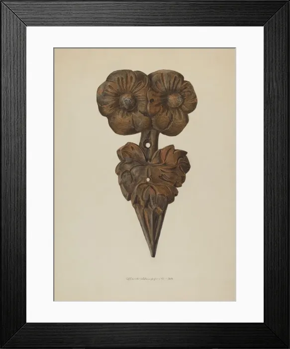 Framed Print : Leaf Finial, 1938. Creator: Albert Geuppert Framed Print : Leaf Finial, 1938. Creator: Albert Geuppert