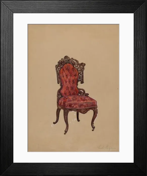 Framed Print : Side Chair, c. 1936. Creator: Charles Garjian Framed Print : Side Chair, c. 1936. Creator: Charles Garjian