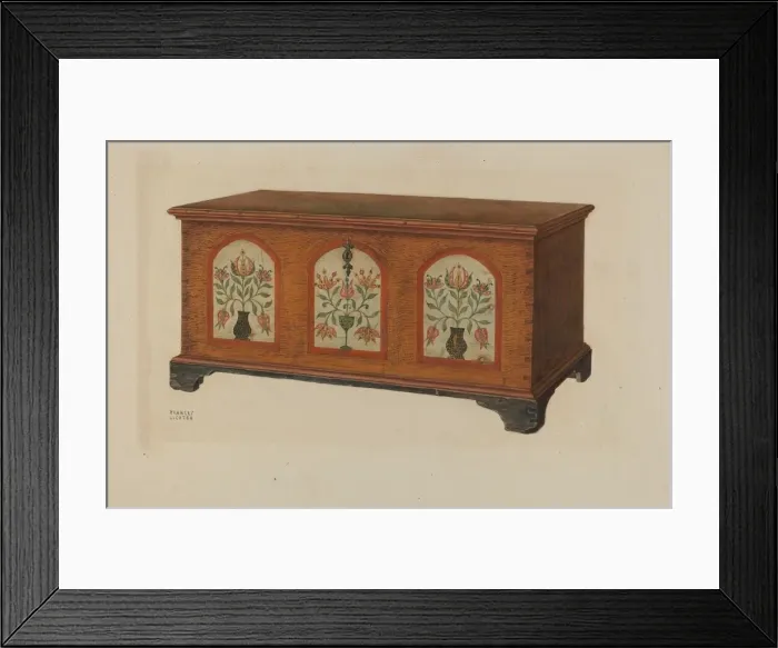 Framed Print : Pa. German Chest, c. 1938. Creator: Frances Lichten Framed Print : Pa. German Chest, c. 1938. Creator: Frances Lichten