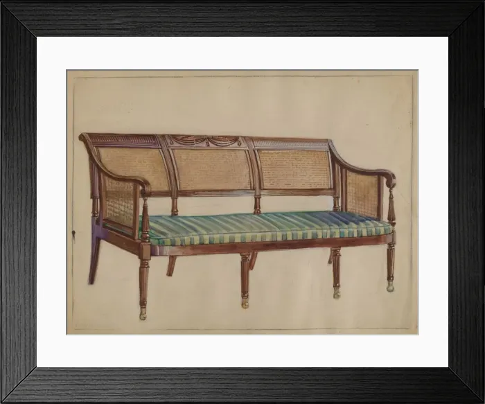 Framed Print : Settee, 1935 / 1942. Creator: George Loughridge Framed Print : Settee, 1935 / 1942. Creator: George Loughridge