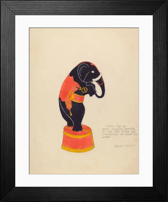 Framed Print : Penny Bank, 1935 / 1942. Creator: Grace Halpin Framed Print : Penny Bank, 1935 / 1942. Creator: Grace Halpin