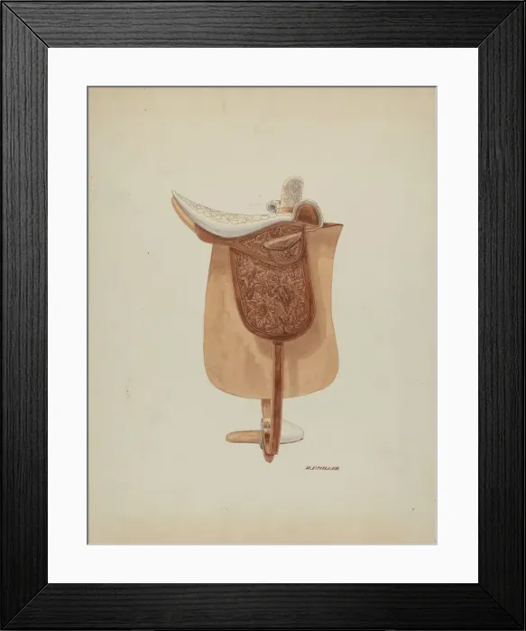 Framed Print : Side Saddle, c. 1938. Creator: Randolph F Miller Framed Print : Side Saddle, c. 1938. Creator: Randolph F Miller