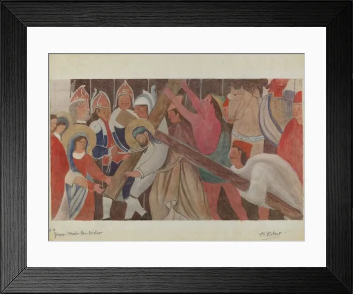 Framed Print : Station of the Cross No. 4: Jesus Meets His Mother, c. 1936 Framed Print : Station of the Cross No. 4: Jesus Meets His Mother, c. 1936