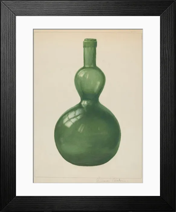 Framed Print : Green Bottle, c. 1938. Creator: Cora Parker Framed Print : Green Bottle, c. 1938. Creator: Cora Parker