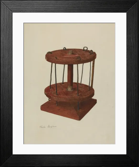 Framed Print : Spool Rack, c. 1939. Creator: Charles Garjian Framed Print : Spool Rack, c. 1939. Creator: Charles Garjian