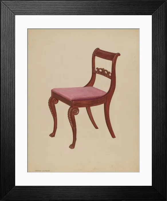 Framed Print : Side Chair, 1937. Creator: Arthur Johnson Framed Print : Side Chair, 1937. Creator: Arthur Johnson