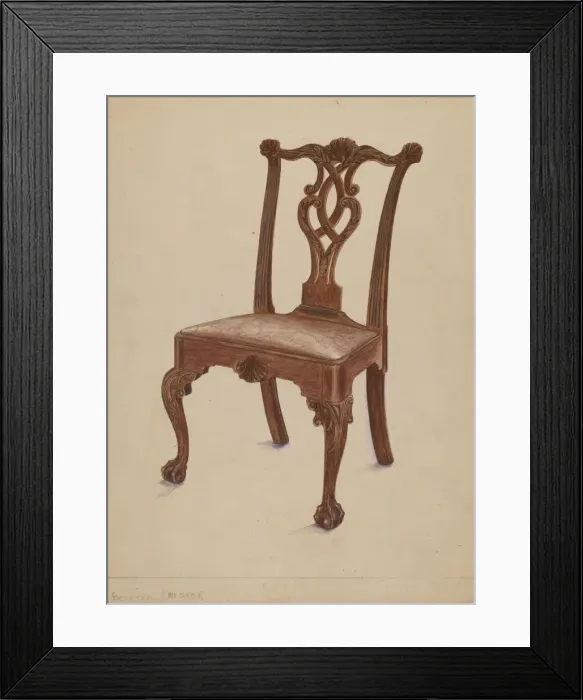 Framed Print : Side Chair, 1936. Creator: Bernard Krieger Framed Print : Side Chair, 1936. Creator: Bernard Krieger
