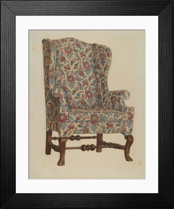 Framed Print : Wing Chair, 1941. Creator: Rolland Livingstone
