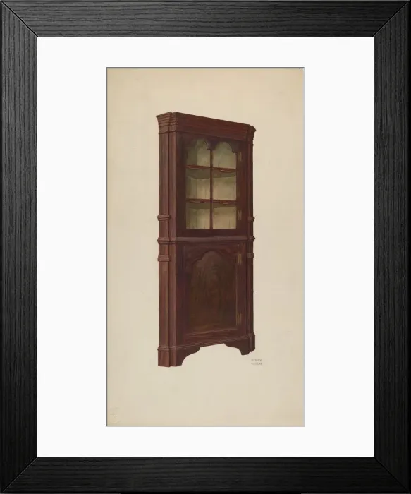 Framed Print : Corner Cupboard, c. 1940. Creator: Henry Moran Framed Print : Corner Cupboard, c. 1940. Creator: Henry Moran