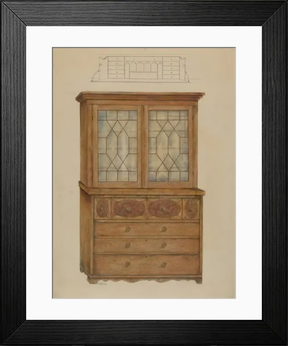 Framed Print : Desk, 1935 / 1942. Creator: Henry Meyers Framed Print : Desk, 1935 / 1942. Creator: Henry Meyers