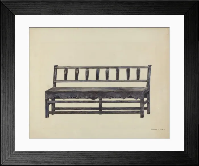 Framed Print : Bench, c. 1936. Creator: Edward Jewett Framed Print : Bench, c. 1936. Creator: Edward Jewett