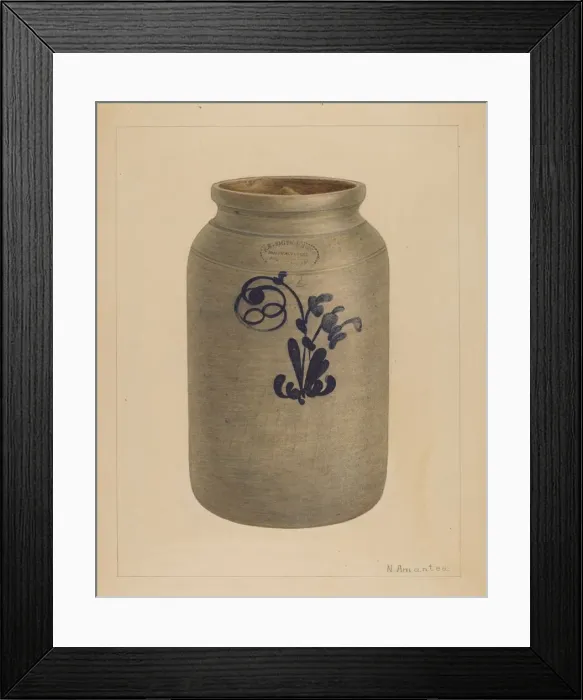 Framed Print : Cookie Jar with Cover, c. 1938. Creator: Nicholas Amantea Framed Print : Cookie Jar with Cover, c. 1938. Creator: Nicholas Amantea