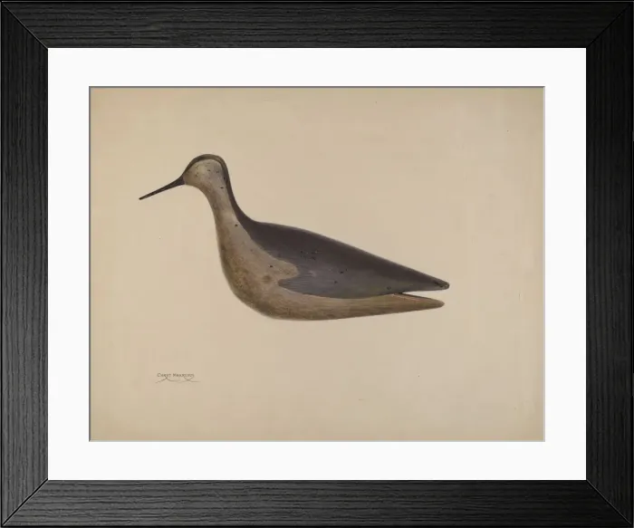 Framed Print : Wooden Decoy, c. 1937. Creator: Chris Makrenos Framed Print : Wooden Decoy, c. 1937. Creator: Chris Makrenos